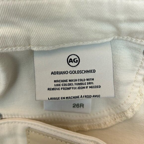 AG Women's Farrah Ankle Seamless Skinny Jeans Size 26 R Ivory Mid Rise EUC - Picture 16 of 16